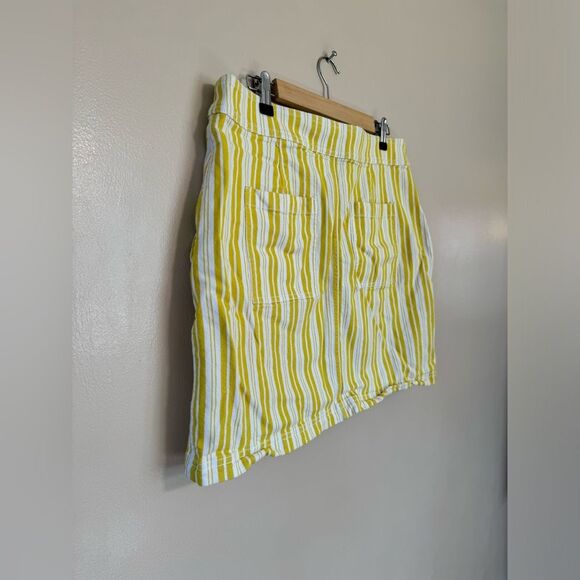 SALE! Yellow Stripe LOFT Cotton Skirt Size 14 EUC - Picture 4 of 5